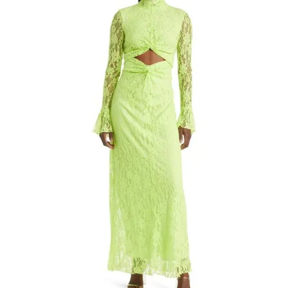 SOMETHING NEW  Natalie cutout long sleeve lace maxi dress